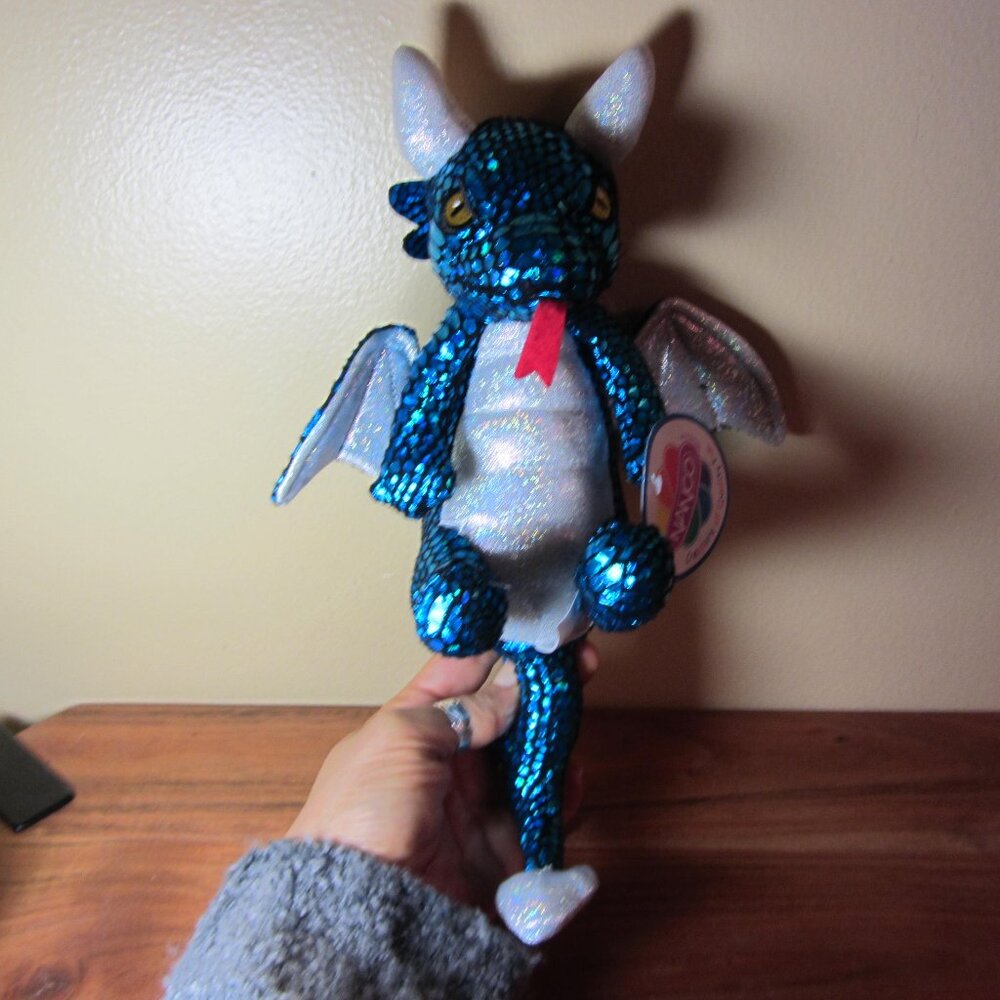 3 for $55 - plush nanco silver & blue dragon NWT (W6123)